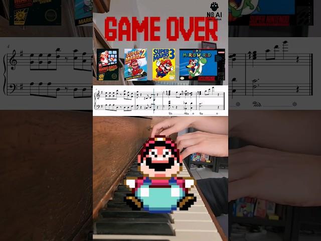 I play GAME OVER music from classic Super Mario games on piano #piano #cover #mario #music #nintendo