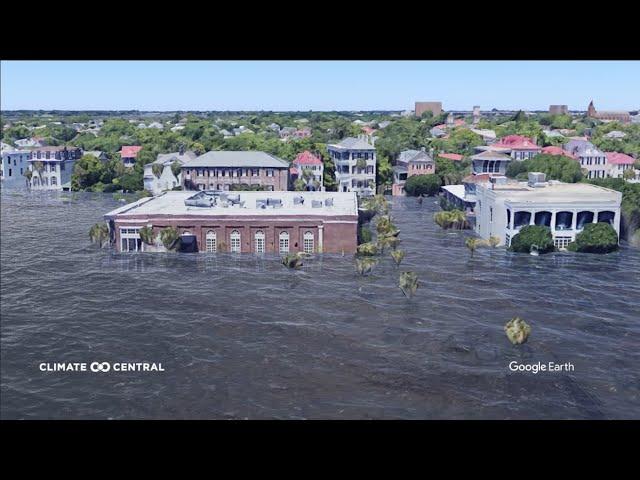 Climate Central_Sea Level Rise Simulation_Charleston 7 ft storm surge