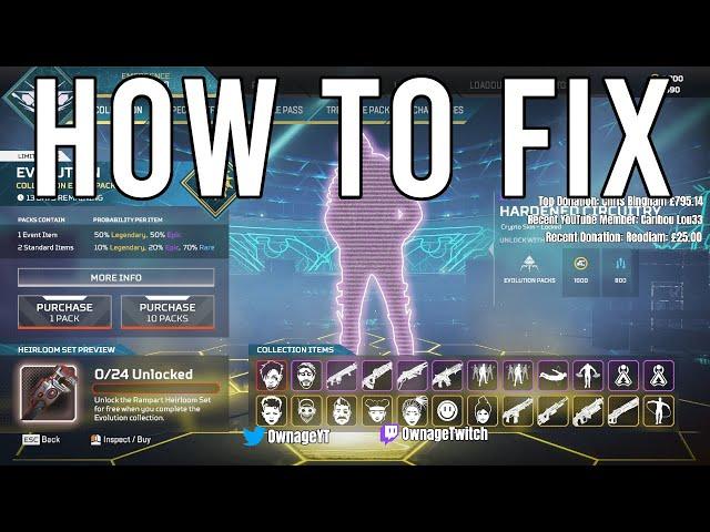 How To Fix Apex Legends Servers Down + All Apex Legends Evolution Skins And Rampart Heirloom