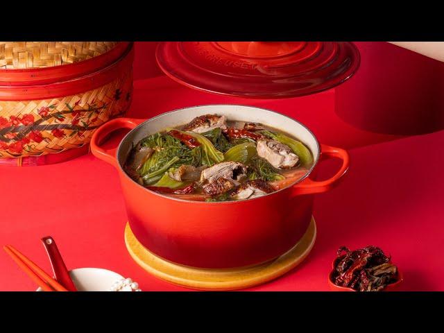 Le Creuset Spicy and Sour Mustard Greens Stew