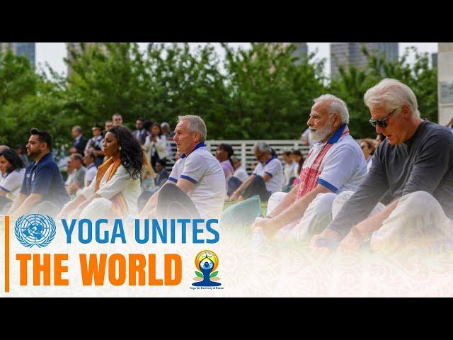 The world comes together for #YogaDay at the UN Headquarters!