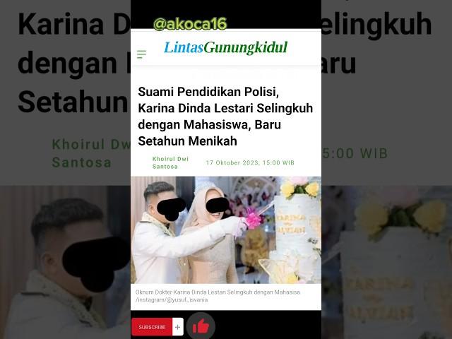 VIRAL! Dokter Selingkuh dengan Mahasiswa, ketika suami Lagi Pendidikan Polisi! #karina #karinatiktok