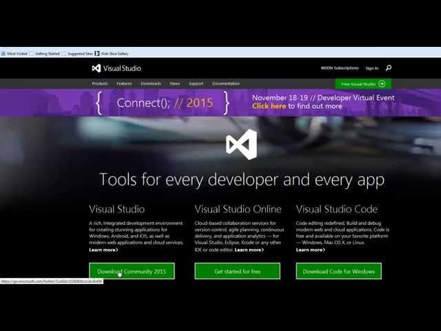 Download and Install Microsoft Visual Studio 2015 - Community 2015  - Free - .NET