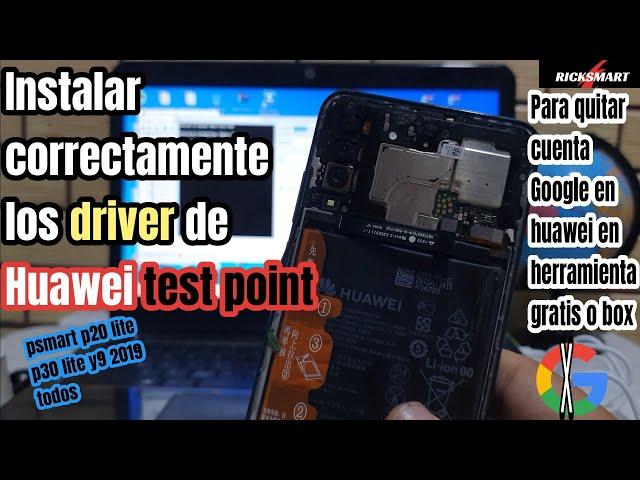 Como instalar Driver Huawei test point para frp con box o herramienta quitar cuenta Google