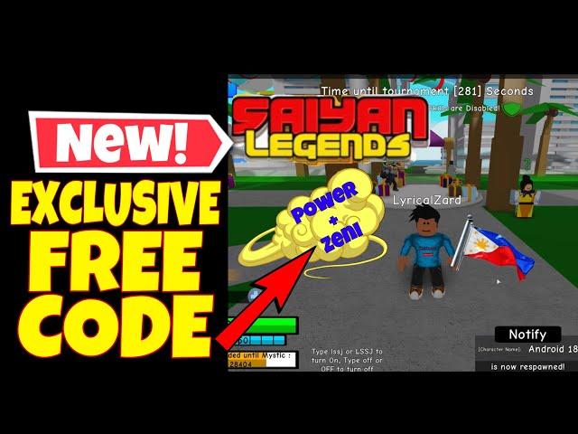 *NEW* FREE CODES SAIYAN LEGENDS FREE POWER + FREE ZENI + GamePlay  |  ROBLOX game by @LeezesuoRBLX