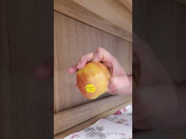 Squeezing an apple with my finger ⁉️ #shorts