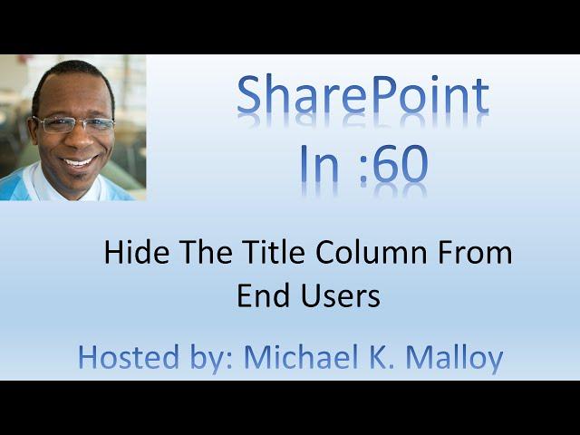 How To Hide Title Column In SharePoint List Form