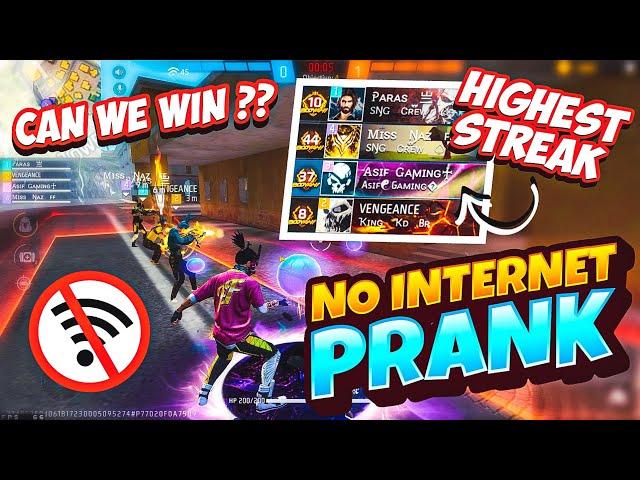 No Internet Prank  With 1ST And 2ND Elite Pass  | Highest Winning Streak 