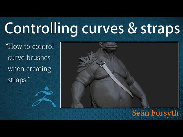 Creating and controlling curve brushes in general and also when making straps in ZBrush