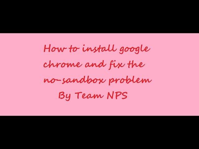 How to install chrome in linux and fix the no sandbox problem By Team NPS