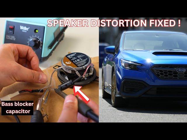 How to install a bass blocker capacitor for car speakers or tweeters?  Fix car speaker distortion