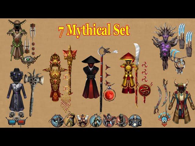 Shadow Fight 2 || All Mythical Set vs All Bosses 「iOS/Android Gameplay」