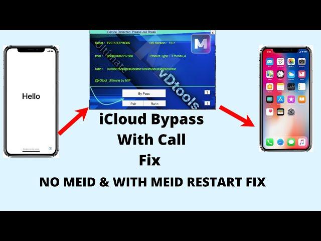 iCloud bypass with call fix tool for iPhones!MEID and No MEID supported.