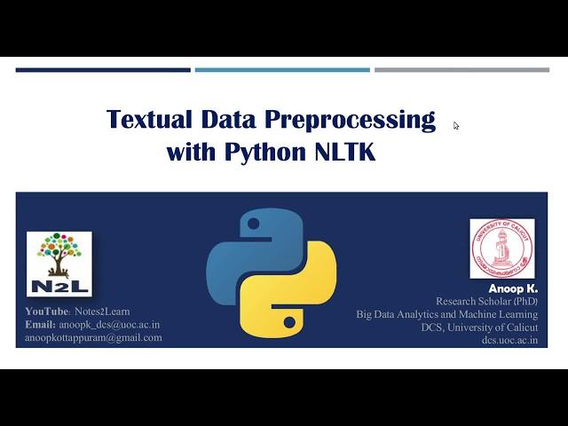 Introduction to Textual Preprocessing with Python NLTK