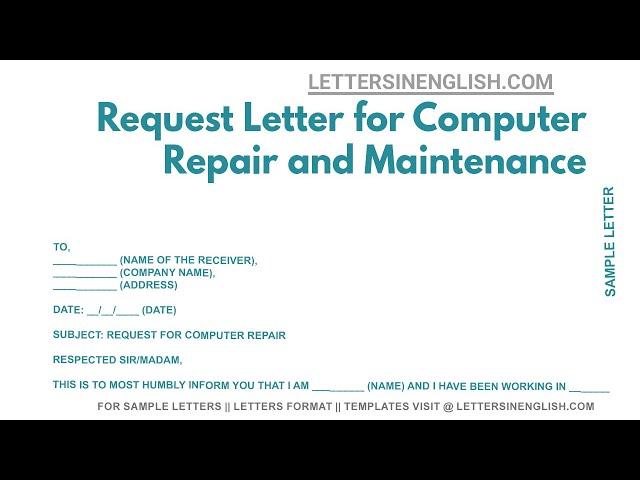 Request Letter For Computer Repair And Maintenance - Letter Requesting Repair of Office Computer