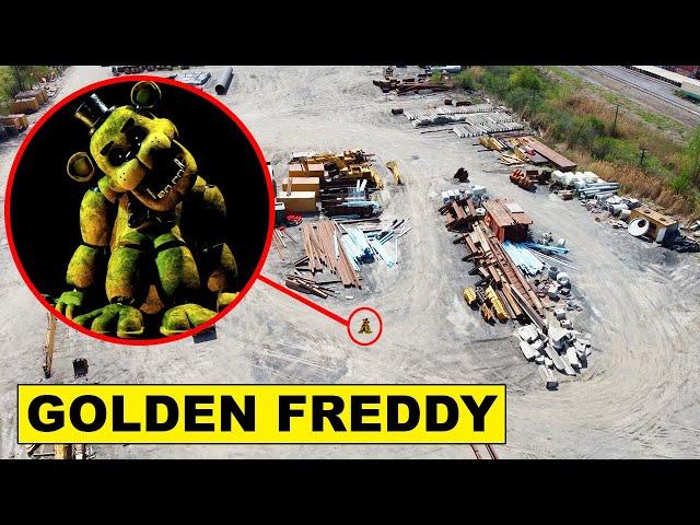 DRONE CATCHES GOLDEN FREDDY AT ABANDONED JUNKYARD | FIVE NIGHTS AT FREDDYS IS REAL?!