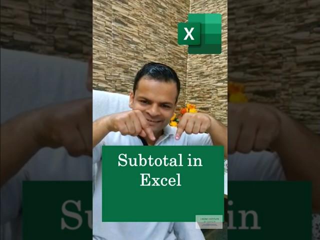 Subtotal in excel #vikominstitute #excel #subtotals