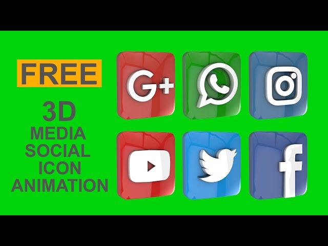 3D icon Social Media Animation Green Screen (FREE)