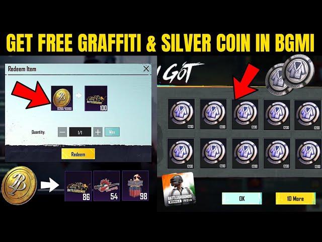 Get Free Graffiti And Silver Coins In Bgmi | How To Get Silver Coins In Bgmi | Free Graffiti In Bgmi