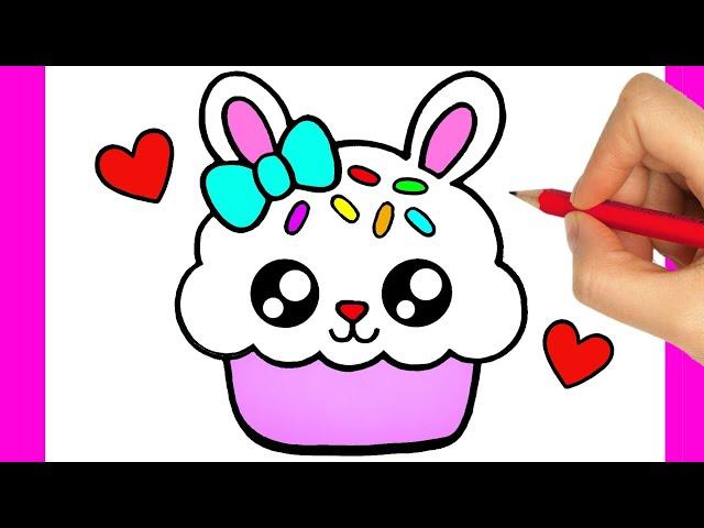 HOW TO DRAW A CUTE CUPCAKE EASY STEP BY STEP