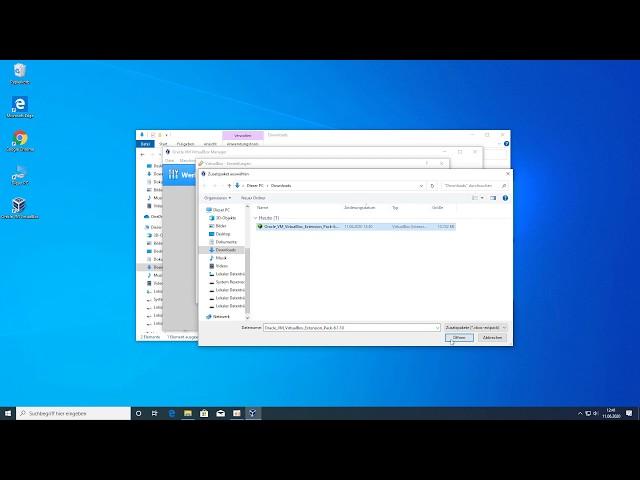 Installation von VirtualBox und Extension Pack