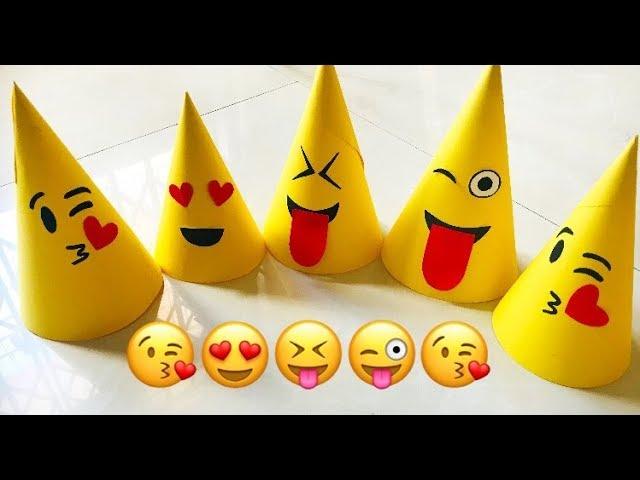 How To Make Birthday Cap / Emoji Birthday Theme / Paper Craft / Birthday decoration ideas