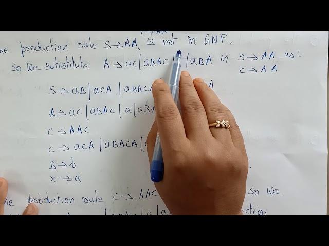 converting CFG to GNF example-1 | TOC | Lec-73 | Bhanu Priya