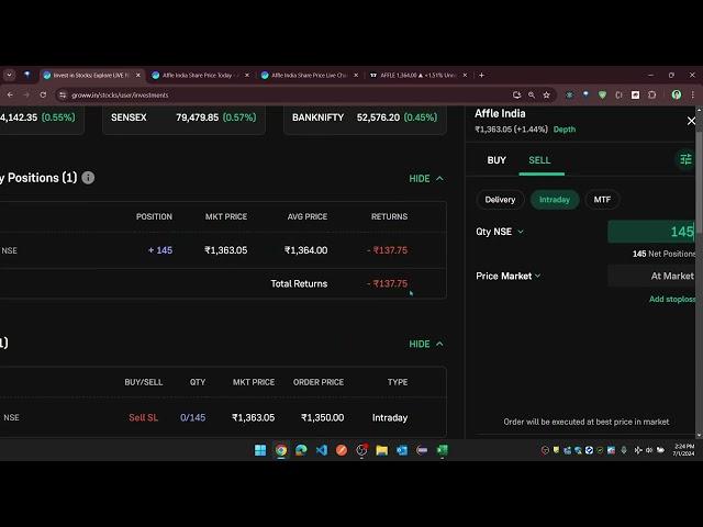 Steps to add Target and StopLoss in Groww Intraday Trading | Leverage in Groww explained