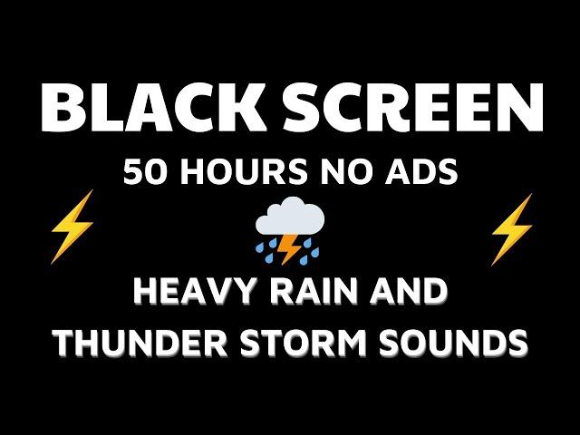 Heavy rain and thunderstorms with black screen│Create a feeling of comfort, Sleep well,Relief stress