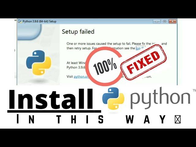 Setup failed problem in python solved | Python installation in windows