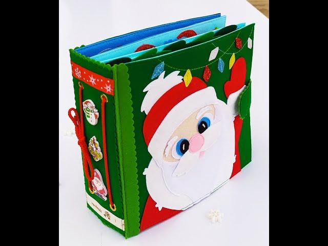 Christmas Quiet Book pattern PDF toddler, Santa's Felt book svg