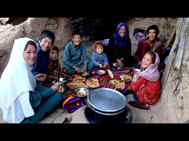 VillageCabbage Recipes in Cold Caves! Big Family Cooking, Children in cave, Village Life Afghanistan