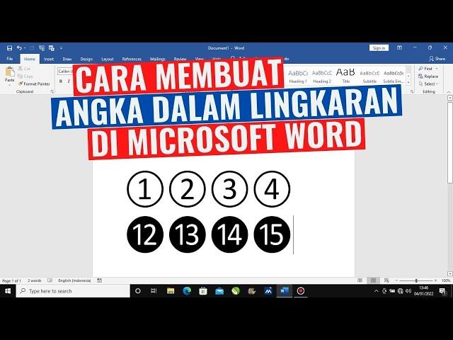 Cara Membuat Angka Dalam Lingkaran di Microsoft Word