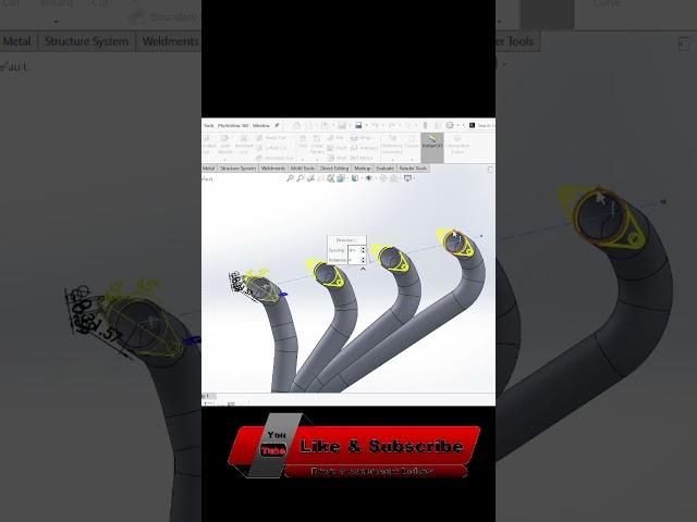 car exhaust mainfold design tutorial #viral #solidworks #viralshorts #automobile