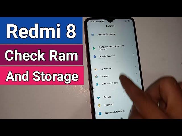 How to check Ram and storage Redmi 8