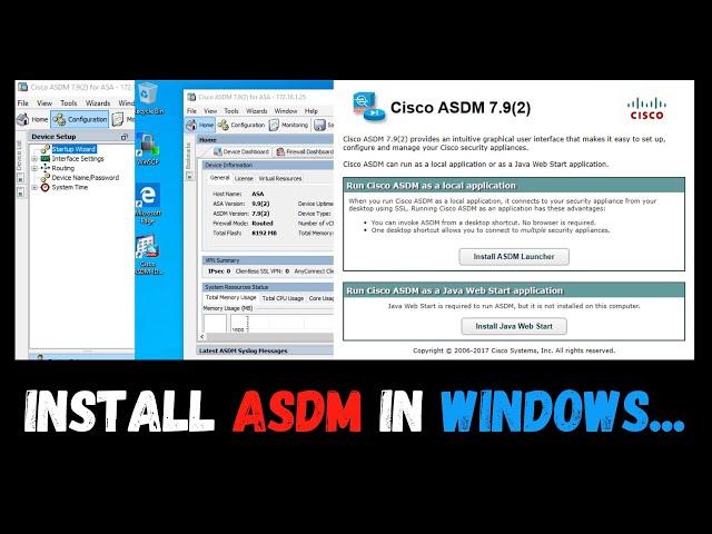 Install ASDM in Windows 10|EVE-Ng| Basic configurations using ASDM |Adaptive Security Device Manager