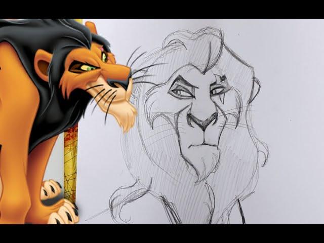 How to Draw SCAR from Disney's The Lion King- @dramaticparrot