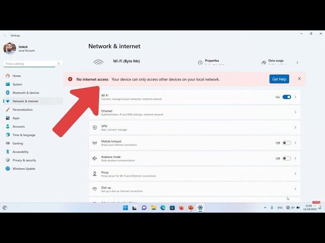 No internet your device can only access other devices on your local network windows 11