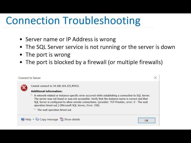 SQL Server Connection Troubleshooting Including Docker - Network-Related Error Server Was Not Found