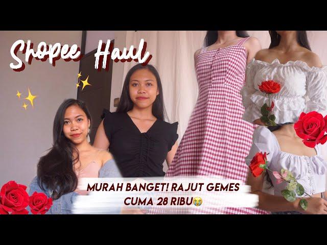 SHOPEE HAUL + TRY ON pertamaku (baju korea lucu + vintage)