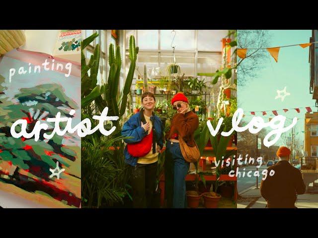 visiting Chicago, meeting Jamie Green, making a painting I love ⭐︎ February artist vlog