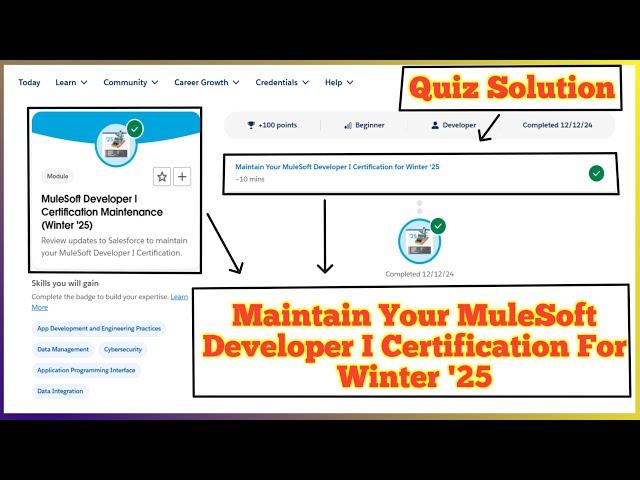 MuleSoft Developer I Certification Maintenance (Winter '25) | Salesforce Trailhead | Quiz Solution