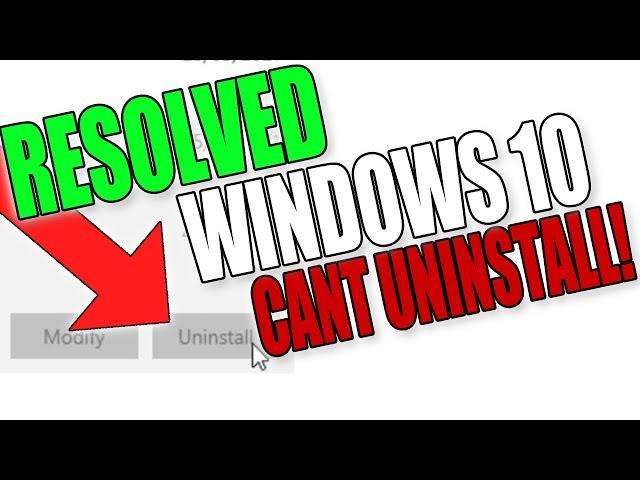 Fix Windows 10 Apps & Features Uninstall Button Greyed Out