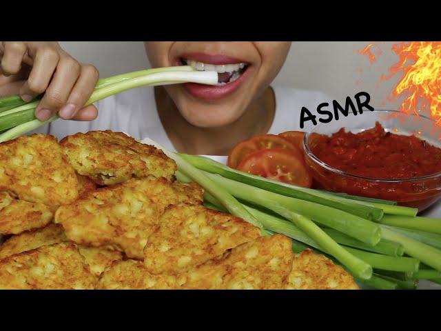 MABOK DAUN BAWANG ️ HASHBROWN ala MCD DICOCOL SAMBEL, LALAP SEIKAT DAUN BAWANG || ASMR INDONESIA