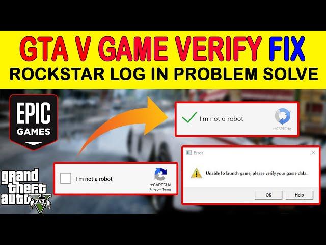 How to fix GTA 5 Unable to launch game please verify game data | Epic games