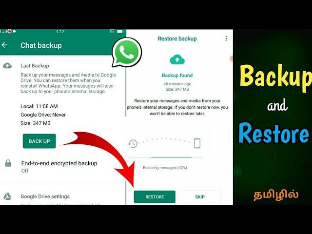 How To Backup and Restore On Whatsapp Chats | Fix Whatsapp Backup Problem | TAMIL REK