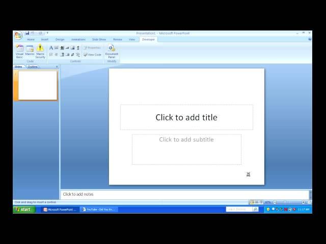 Embedding a YouTube™ video into Microsoft PowerPoint 2007™