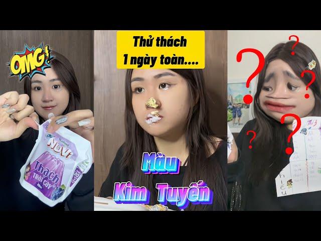 Thử Thách 1 Ngày Toàn MÀU KIM TUYẾN  || Yến Nồi Cơm Điện