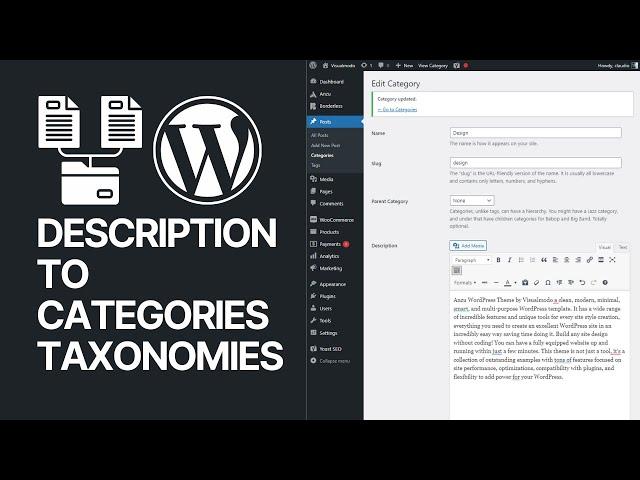 How To Add Description to WordPress Blog Posts Categories Taxonomies