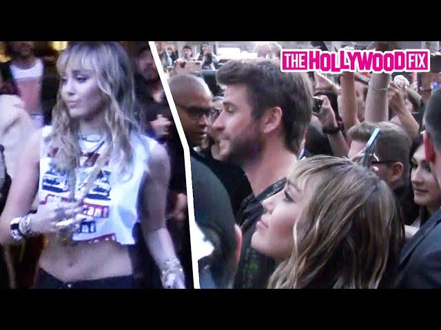 Miley Cyrus Gets Trapped In An Insane Mob Of Fans With Her Ex-Husband Liam Hemsworth In Spain